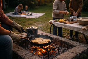 Bålmad med børn uden kaos: zoner, tryghed og 12 retter der lykkes