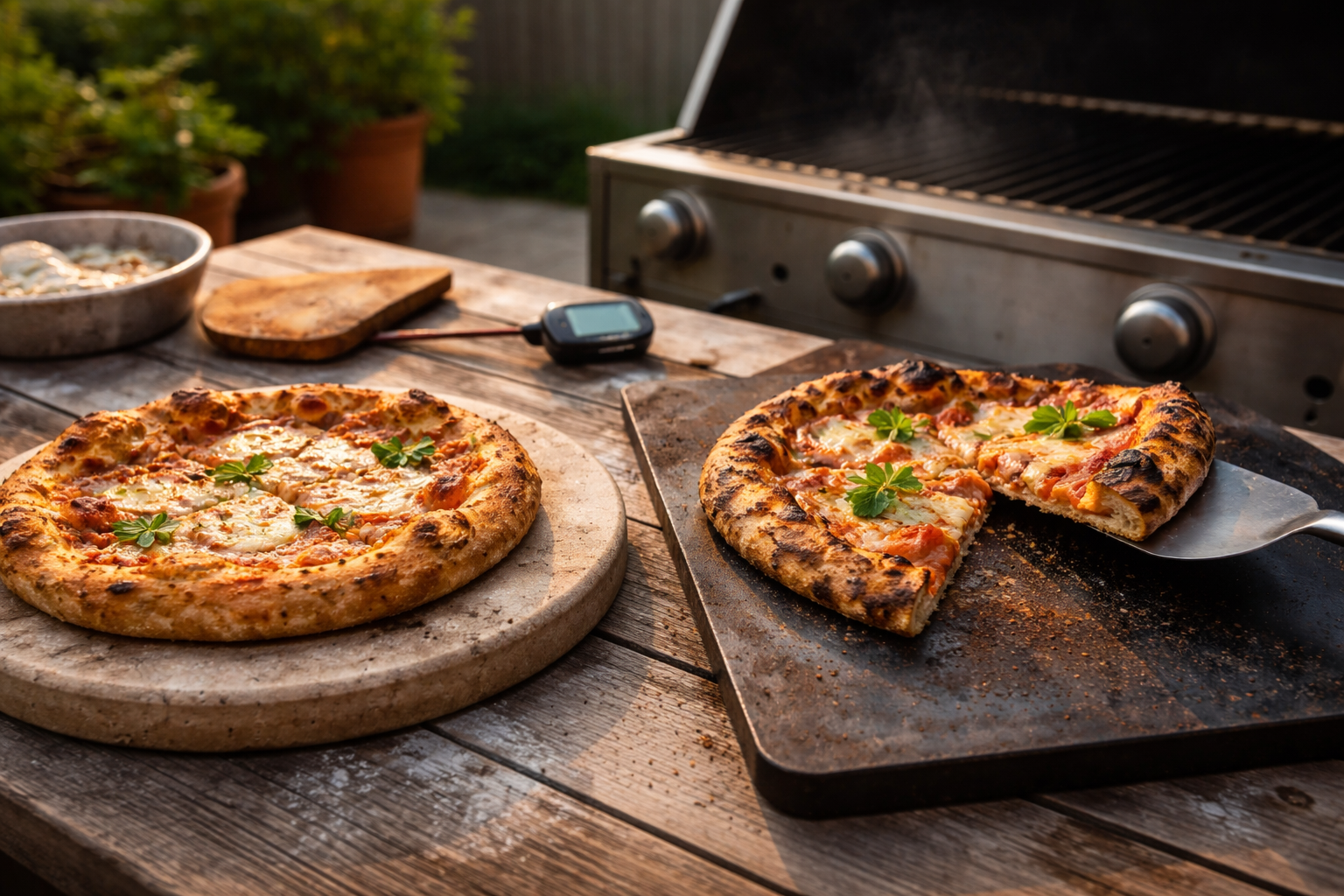 Pizzasten vs pizzastål på grill: sådan vælger du (uden brændt bund)