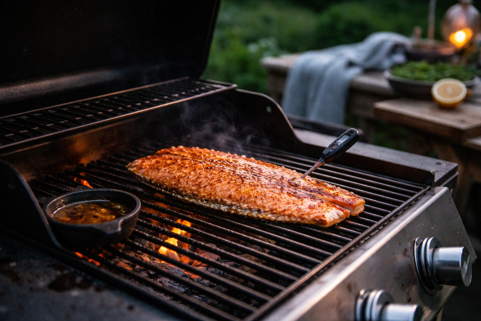 Grillet laks: tid, temperatur og marinader der ikke brænder af