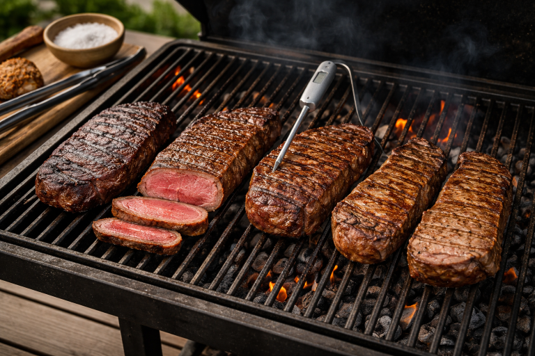 Entrecote på grill: temperaturer fra rare til well done og perfekt stegeskorpe