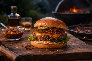 Whisky-burger: opskrift, whiskyvalg og teknik til saftig grillbøf