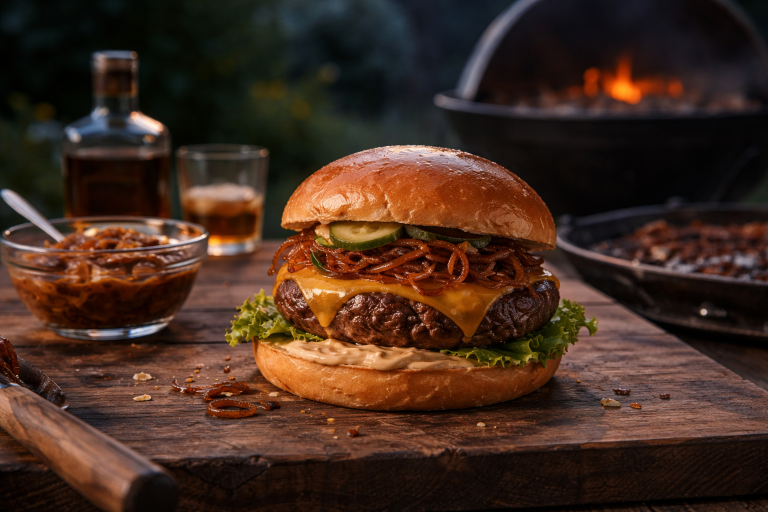 Whisky-burger: opskrift, whiskyvalg og teknik til saftig grillbøf